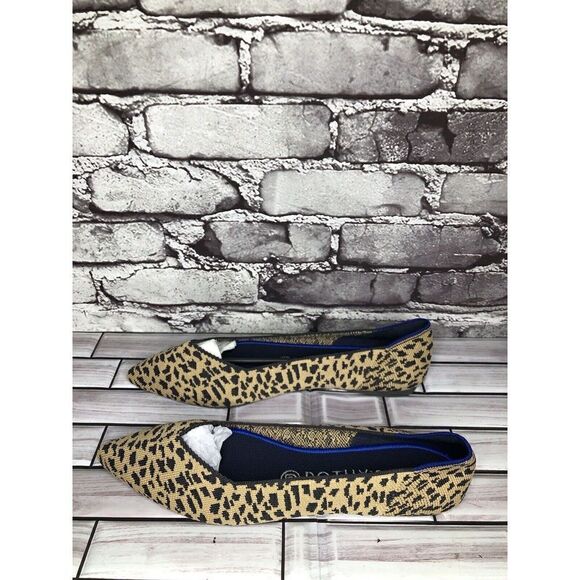 Rothy’s The Point Leopard Cheetah Print Fabric Pointed Ballet Flats Women Sz 9.5 - Picture 8 of 16